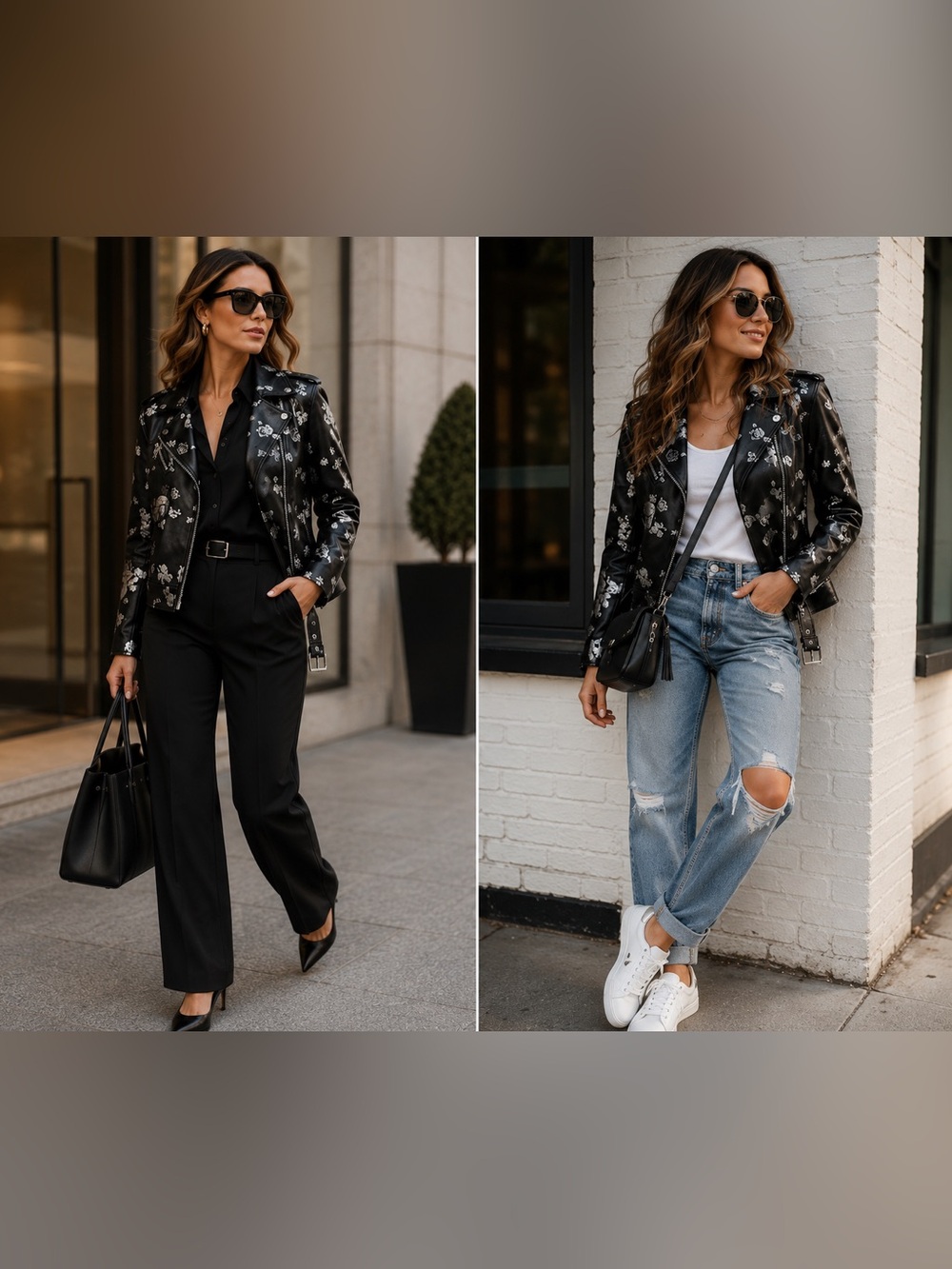Michael Kors Metallic Leather Jacket.